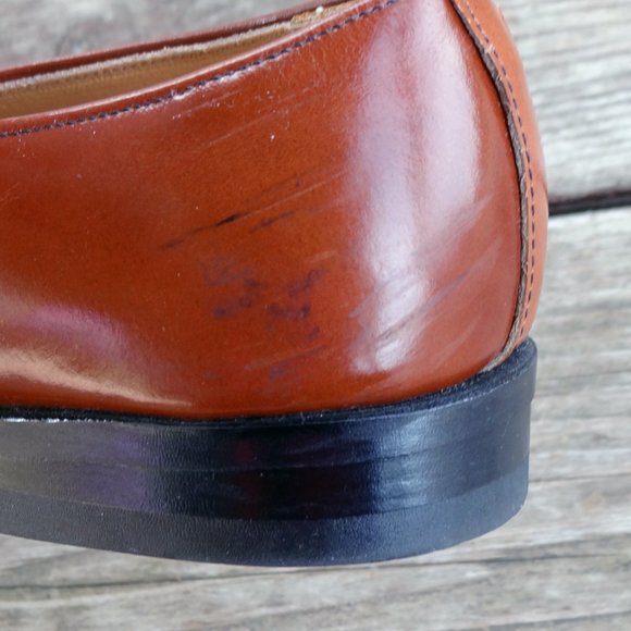 Vintage Buster Brown Boy's Leather Cognac Slide on Shoes with Buckle Size 4.5 - Picture 12 of 14